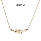 Bamboo Crystal Arc Necklace with STARRYVE logo