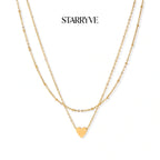 Layered Heart Necklace with STARRYVE logo
