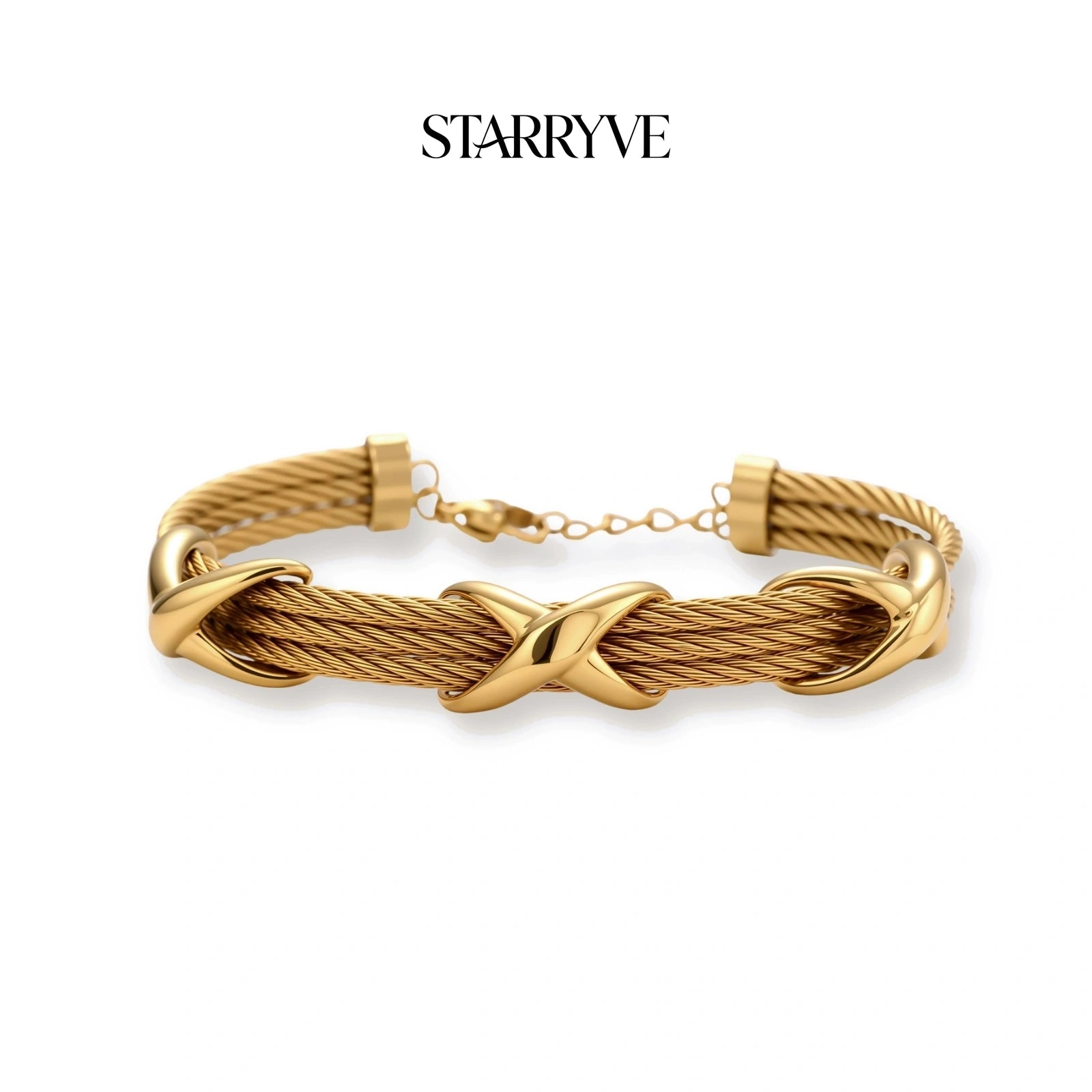 Cross Knot Cable Bracelet with STARRYVE logo