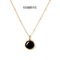 Midnight Agate Circle Necklace with STARRYVE logo