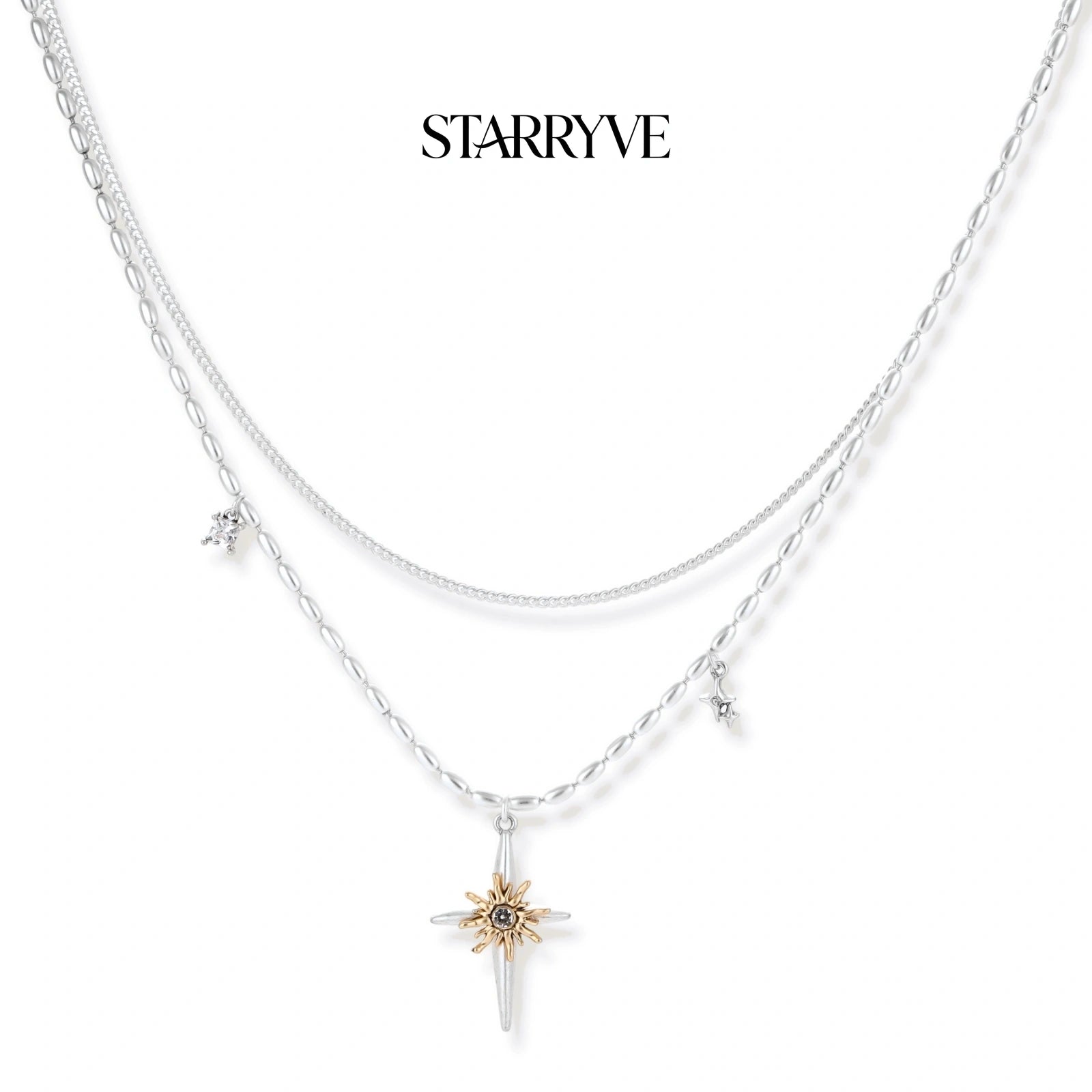 Celestial Dagger Necklace with STARRYVE logo
