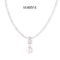 Lavender Dreams Pearl Necklace with STARRYVE logo