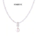 Lavender Dreams Pearl Necklace with STARRYVE logo