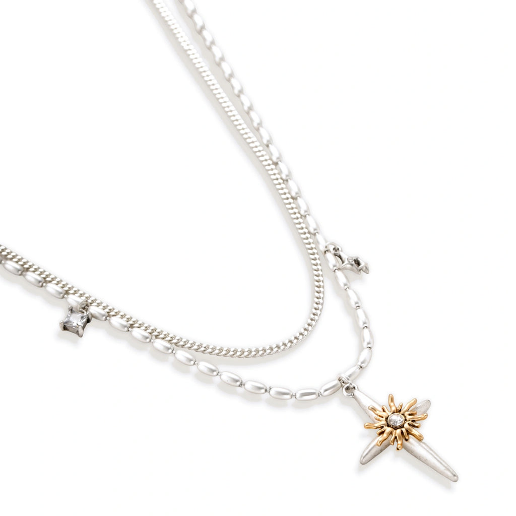 Model wearing Celestial Dagger Necklace
