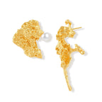 Model wearing Coral Reef Asymmetrical Studs