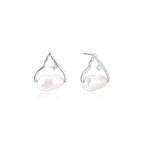 Model wearing Pearl Teardrop Earrings