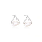Model wearing Pearl Teardrop Earrings