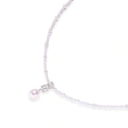 Model wearing Lavender Dreams Pearl Necklace