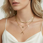 Model wearing Golden Crescent Layer Set