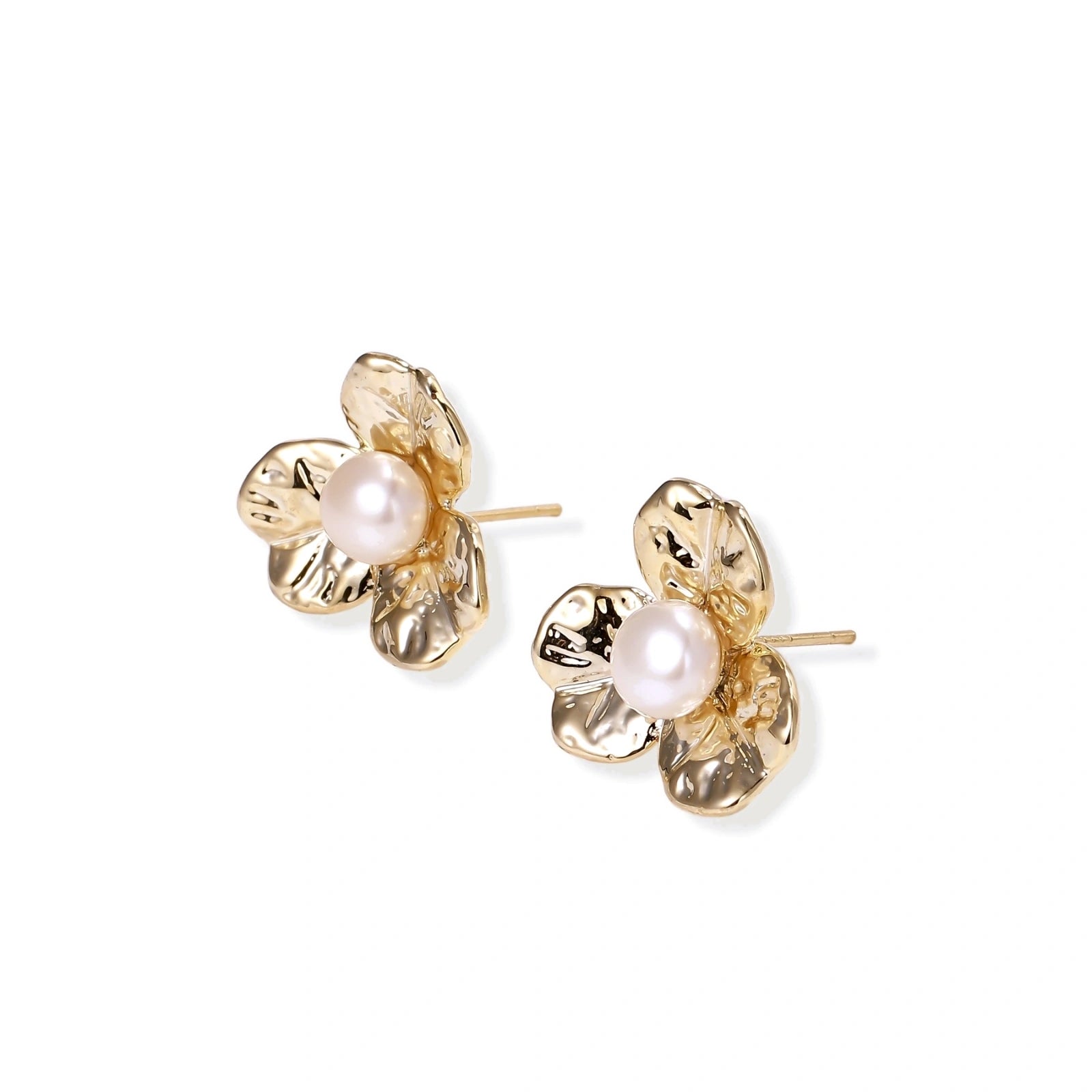 Model wearing Bloom Pearl Studs