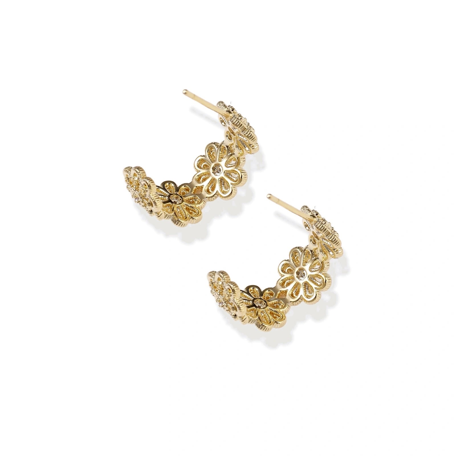 Model wearing Bloom Filigree Hoops