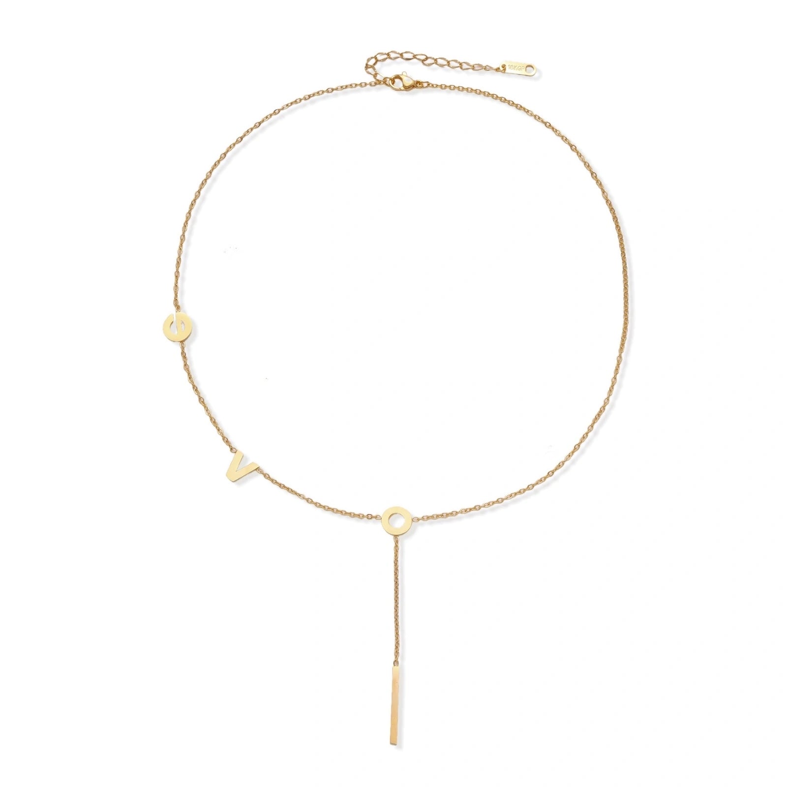 Model wearing Love Letter Lariat