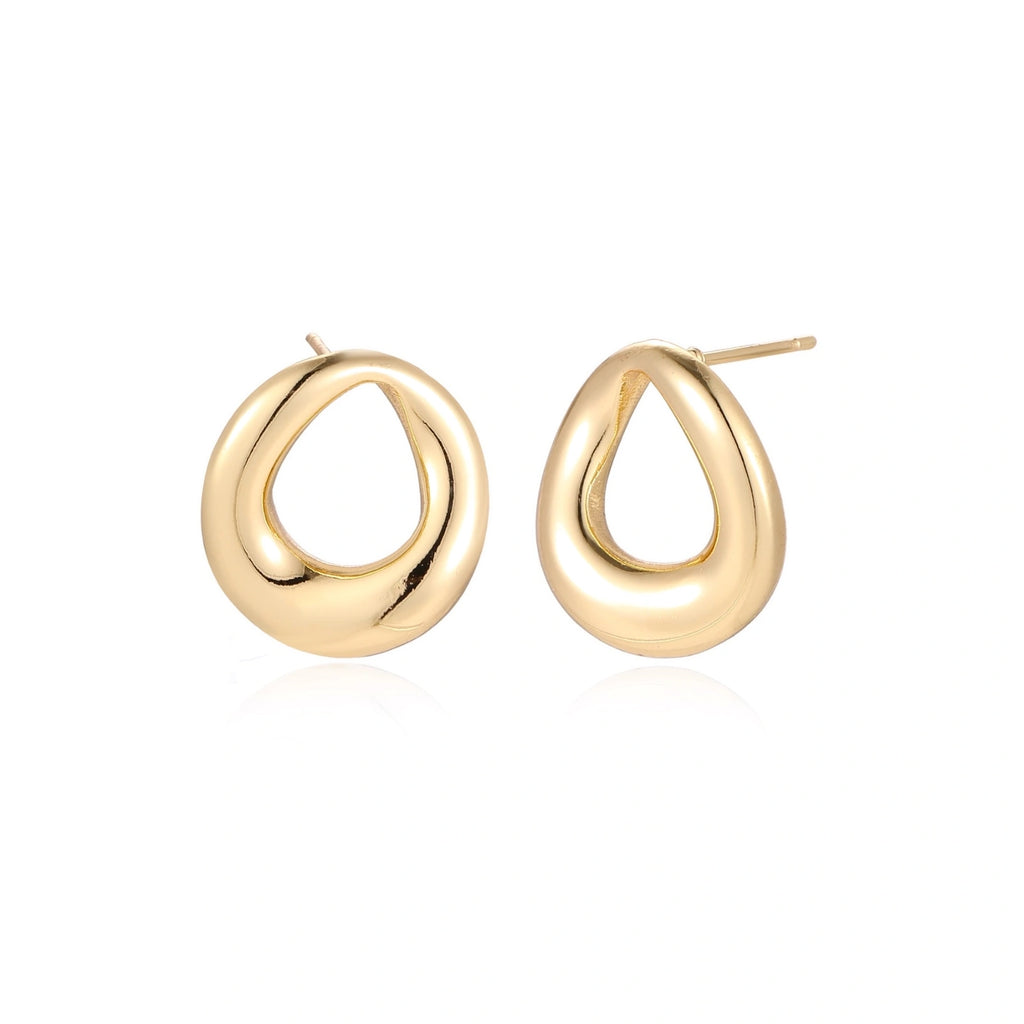Model wearing Golden Loop Studs