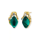 Model wearing Emerald Mystique Studs