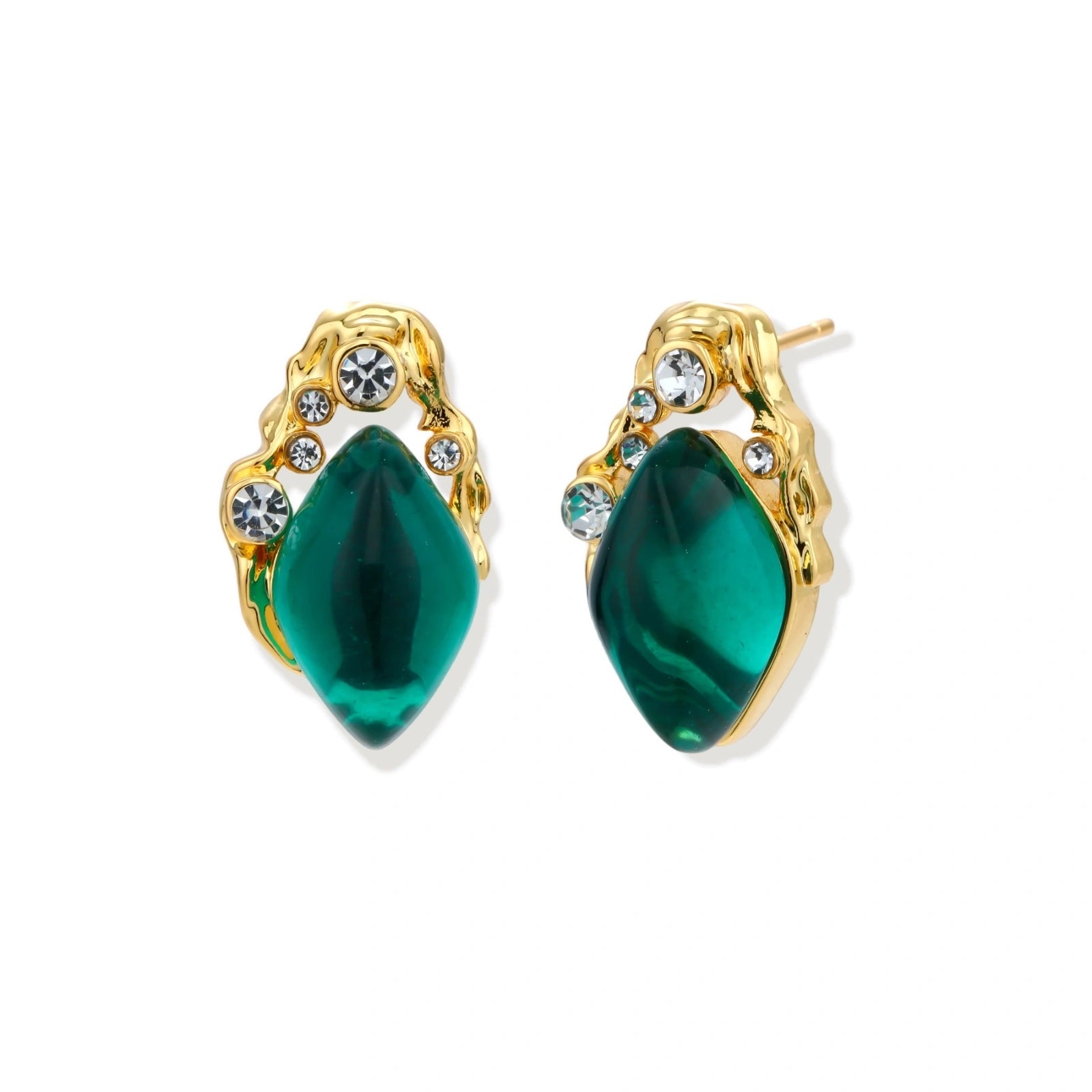 Model wearing Emerald Mystique Studs