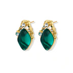 Model wearing Emerald Mystique Studs
