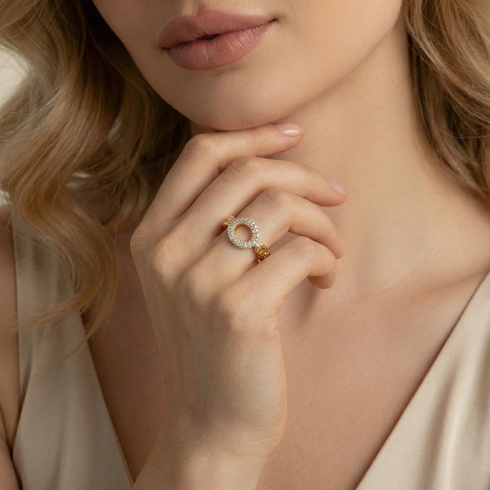 Golden Chain Statement Ring ring product detail view 6