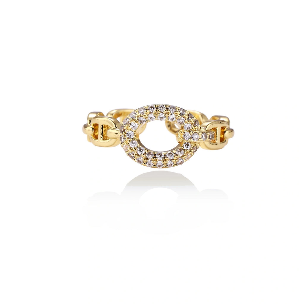 Golden Chain Statement Ring ring product detail view 3
