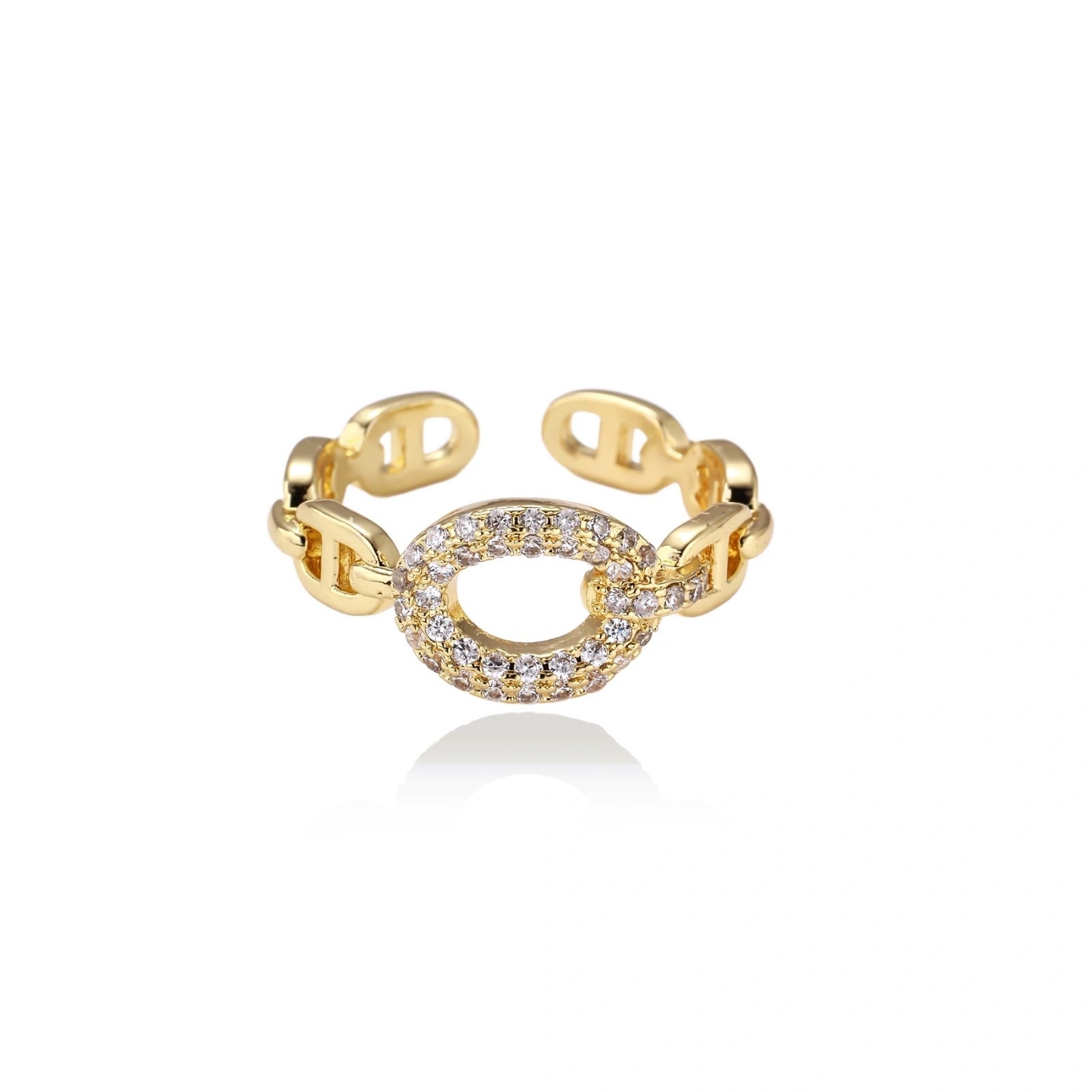Golden Chain Statement Ring ring product detail view 4
