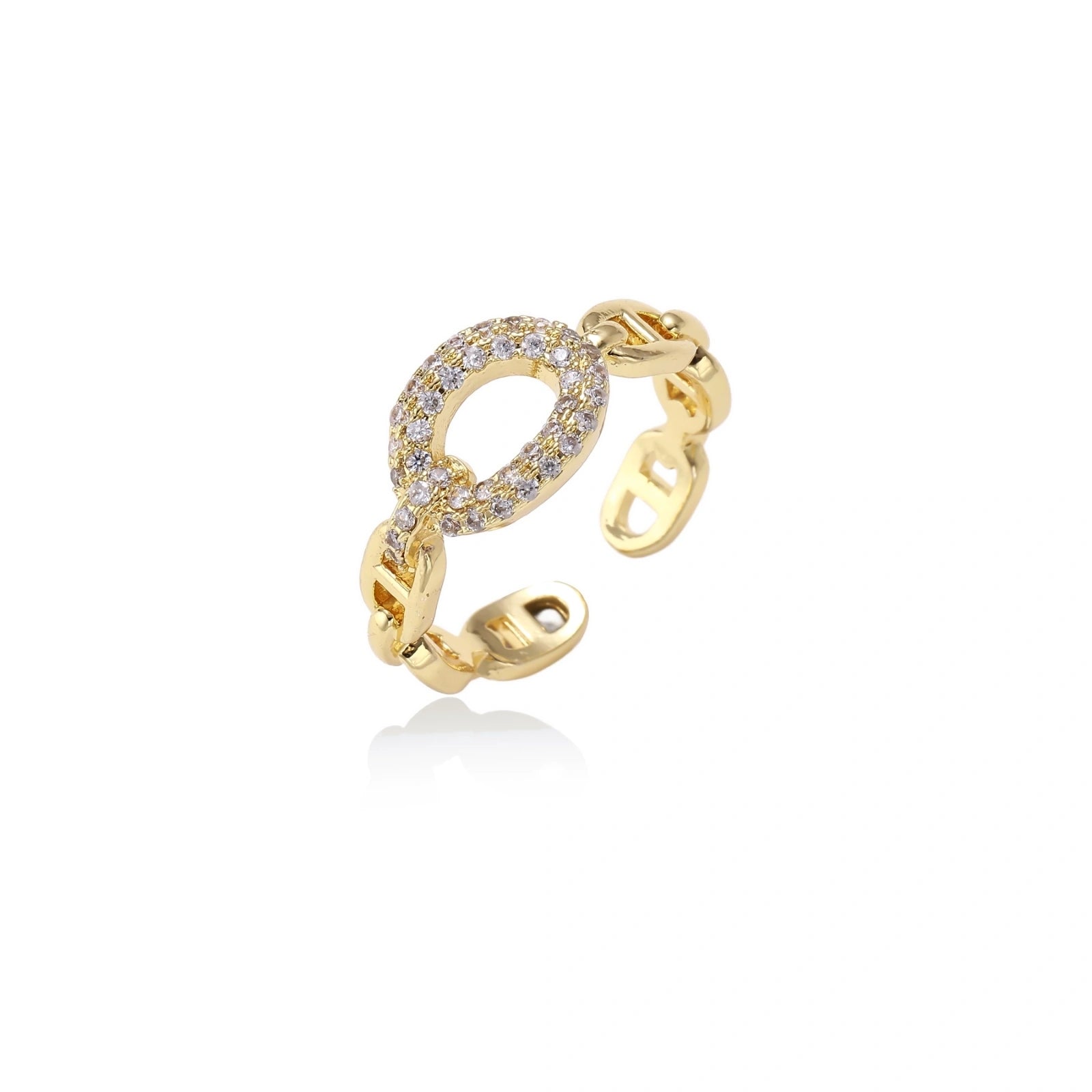 Golden Chain Statement Ring ring product detail view 2