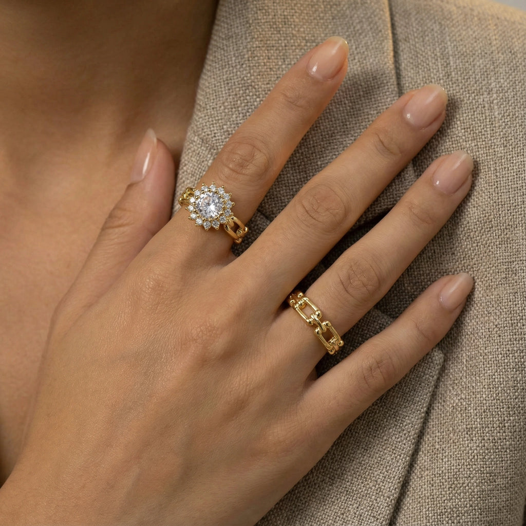 Golden Hour Chain Ring Set ring product detail view 6