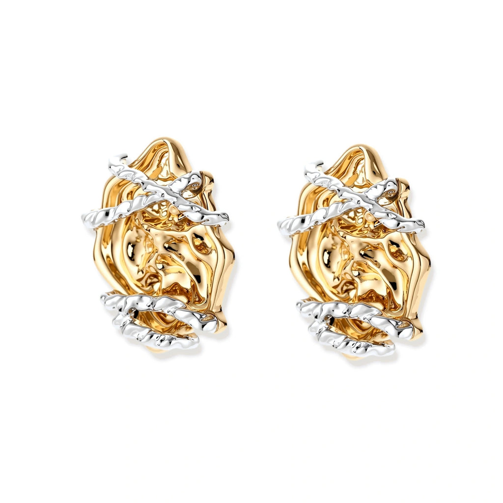 Model wearing Rose Bloom Studs