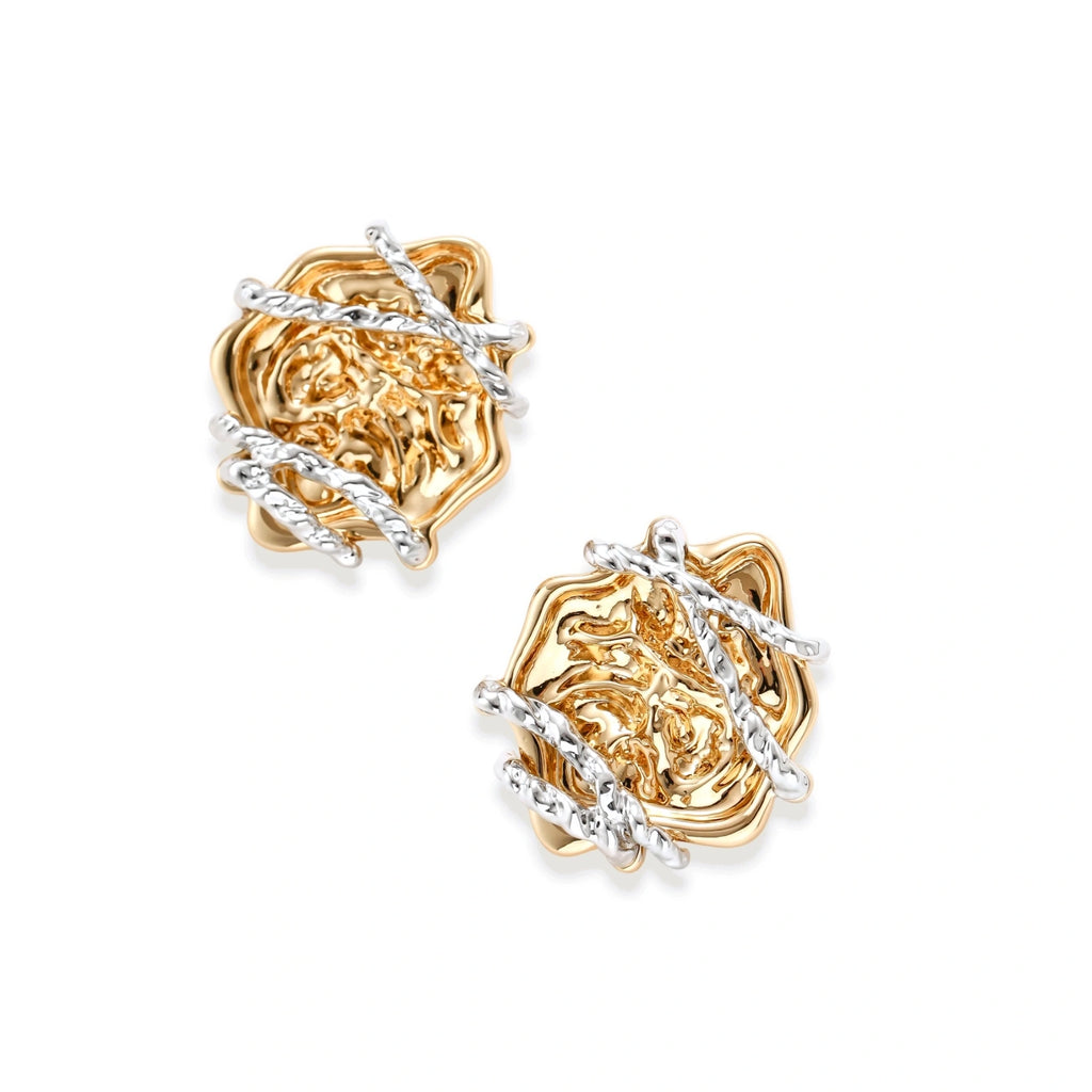 Model wearing Rose Bloom Studs