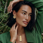 Model wearing Rose Bloom Studs