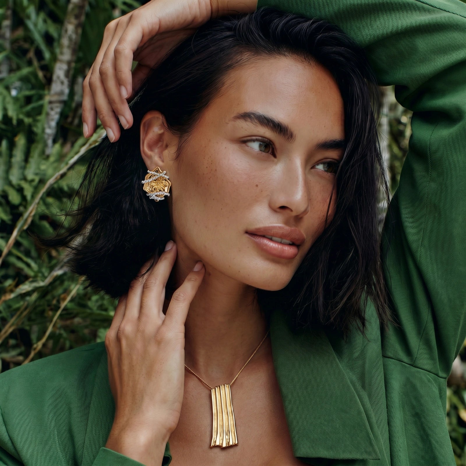 Model wearing Rose Bloom Studs