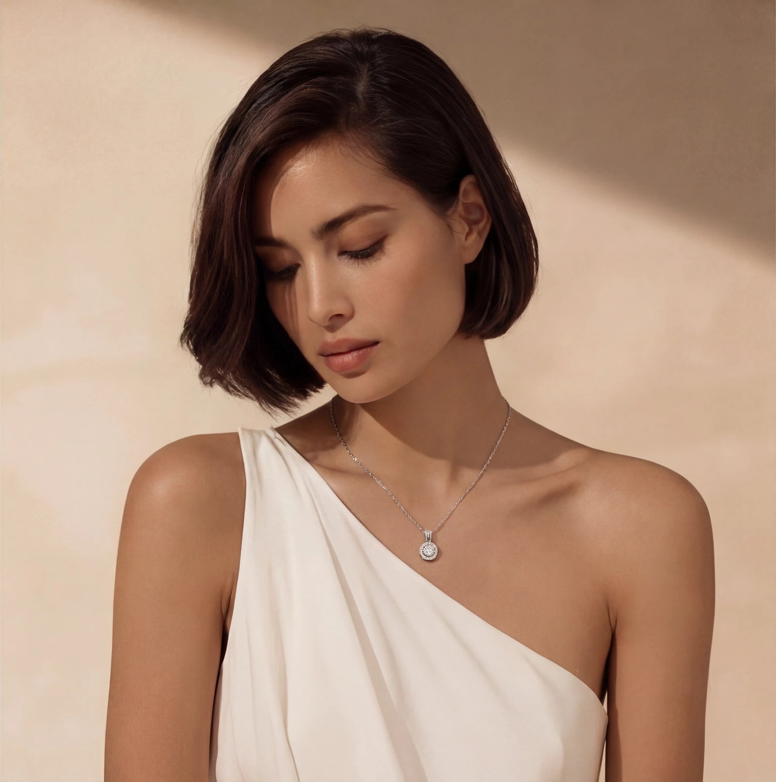 Model wearing Halo Dreams Necklace