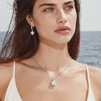 Model wearing Crystal Clarity Pendant