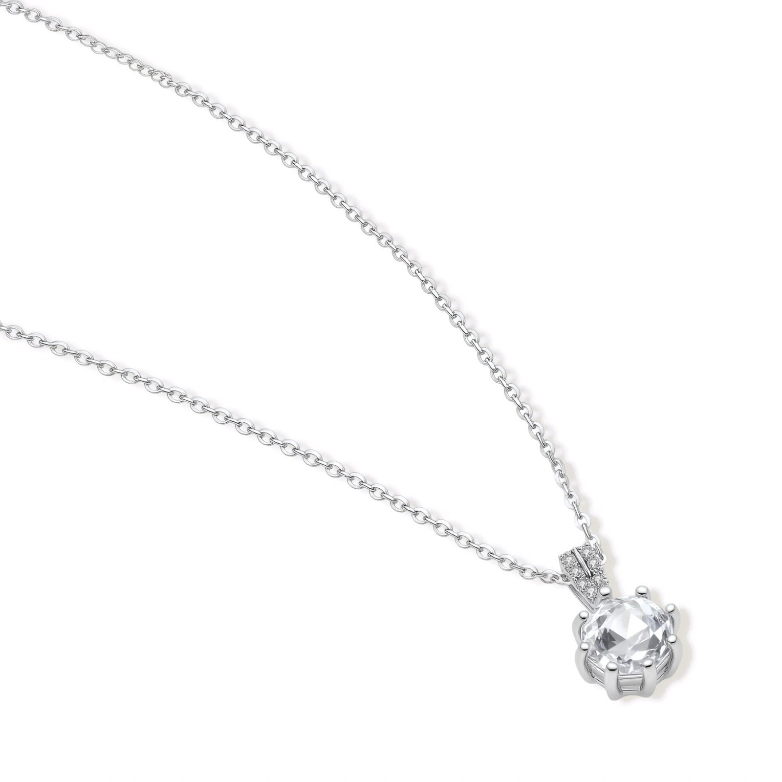 Model wearing Crystal Clarity Pendant