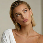 Model wearing Starlight Clover Hoops