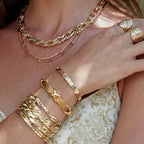 Cross Knot Cable Bracelet worn on the wrist