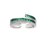 Emerald Layers Ring worn on the hand