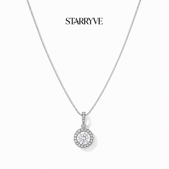 Eternal Hope Necklace - Halo Cubic Zirconia Pendant