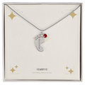 Baby Feet Necklace with Birthstone - Engraved