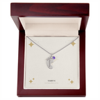 Baby Feet Necklace with Birthstone - Engraved