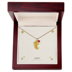 Baby Feet Necklace with Birthstone - Engraved
