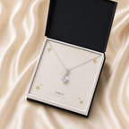 White gold alluring beauty necklace in a black standard gift box