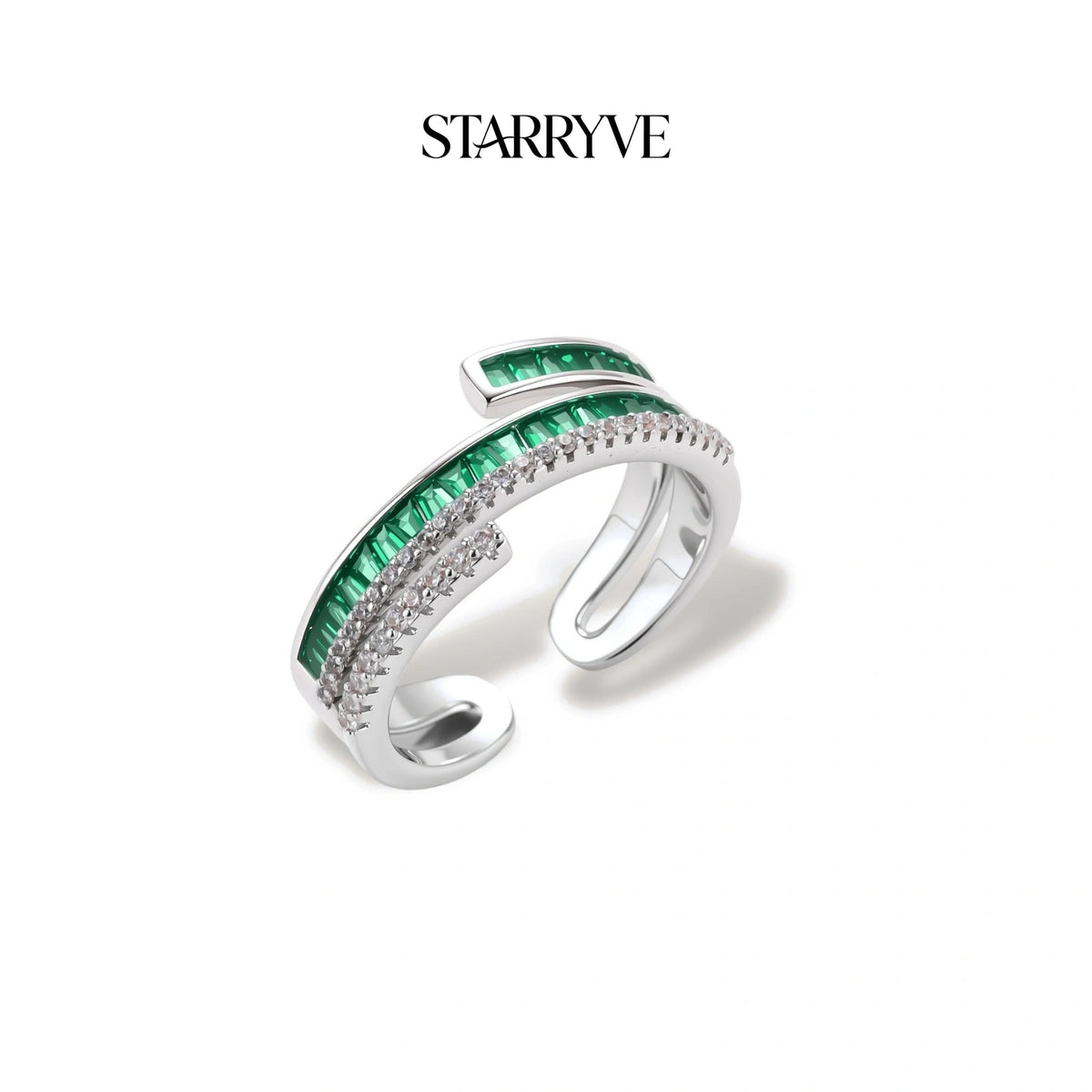 Emerald Layers Ring with STARRYVE logo