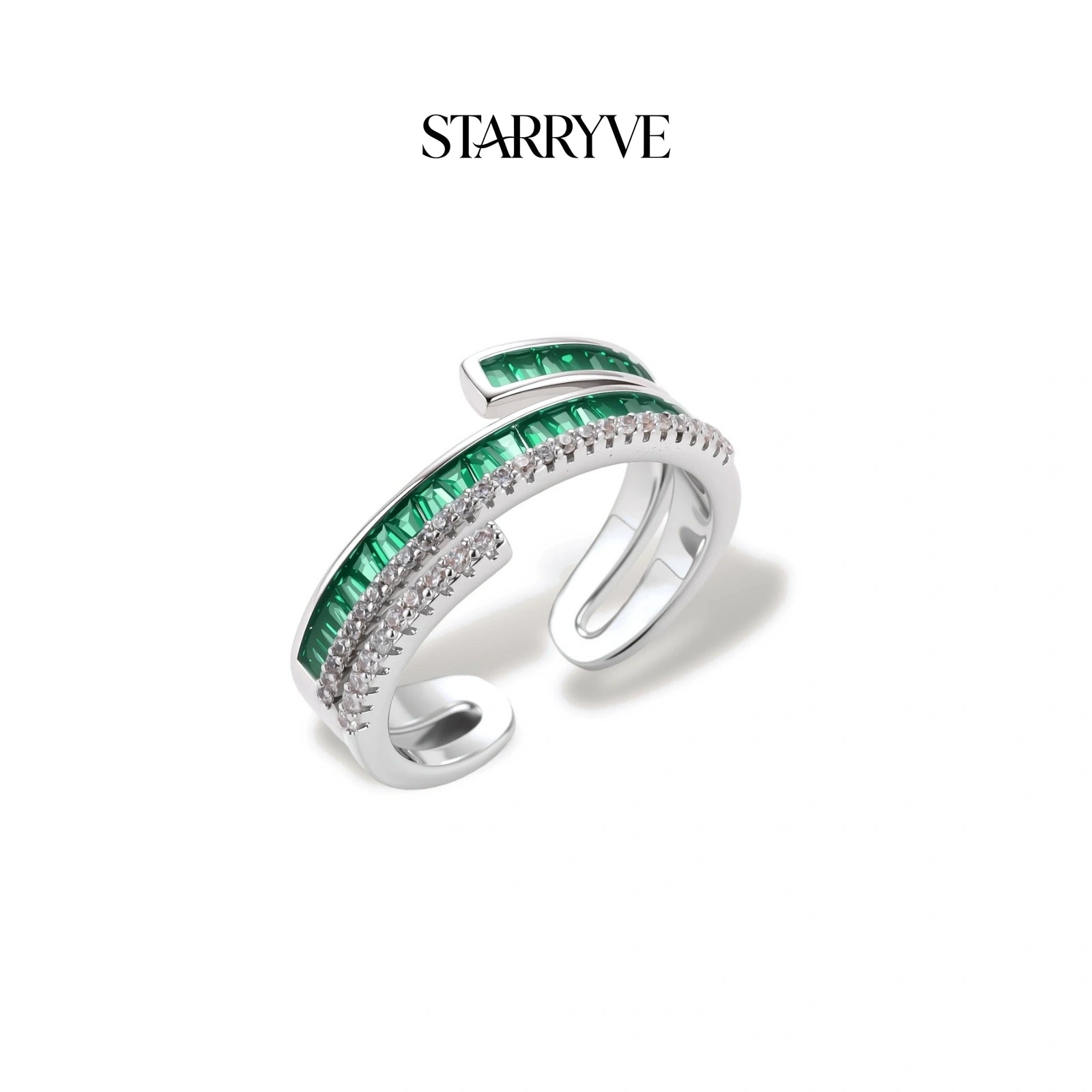 Emerald Layers Ring with STARRYVE logo