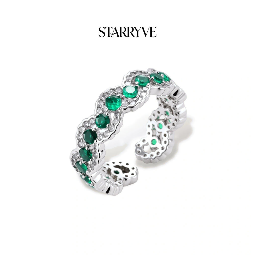 Emerald Wave Ring with STARRYVE logo