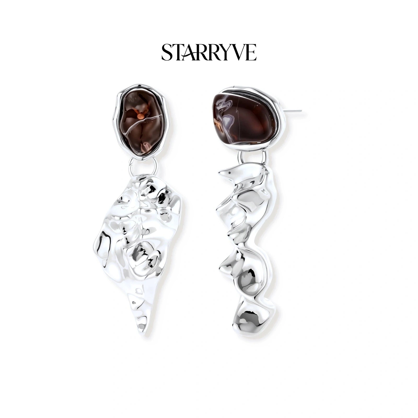 Fluid Art Drop Earrings with STARRYVE logo