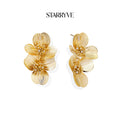 Golden Bloom Double Earrings with STARRYVE logo