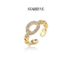 Golden Chain Statement Ring with STARRYVE logo