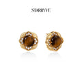 Golden Empress Tiger's Eye Studs with STARRYVE logo