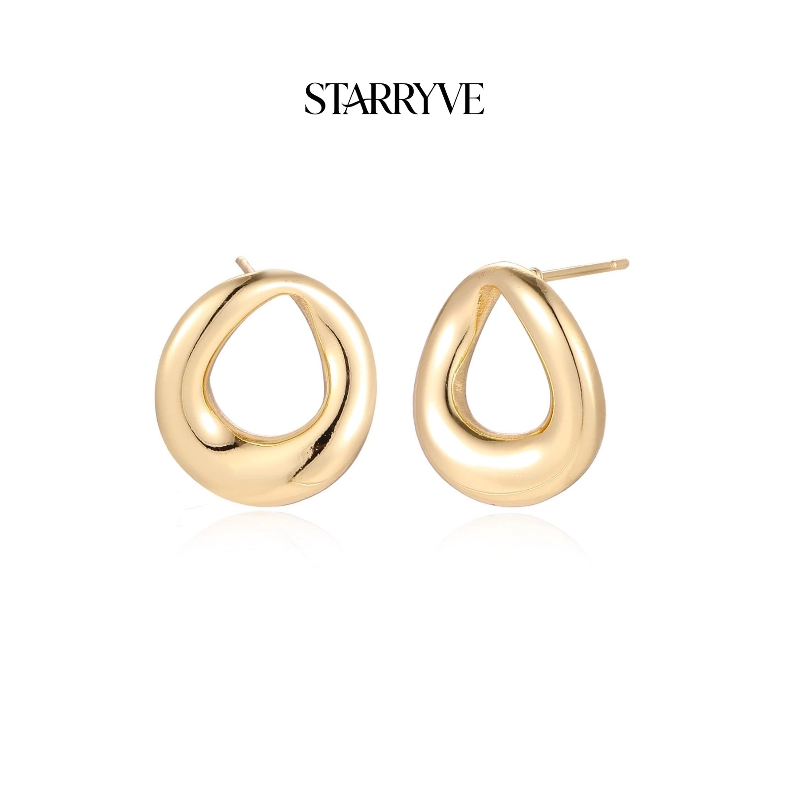 Golden Loop Studs with STARRYVE logo