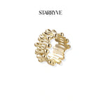 Golden Rope Sculpture Ring with STARRYVE logo