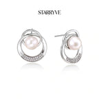 Pearl Orbit Studs with STARRYVE logo